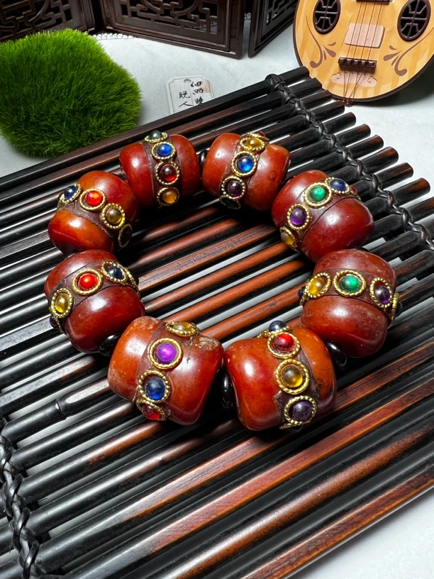 老红蜡加镶嵌。880151。