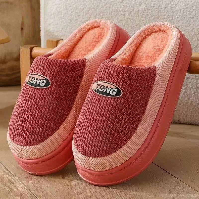 冬季棉拖鞋女款2025新款爆款棉拖鞋厚底防滑加厚保暖新款情侣棉拖