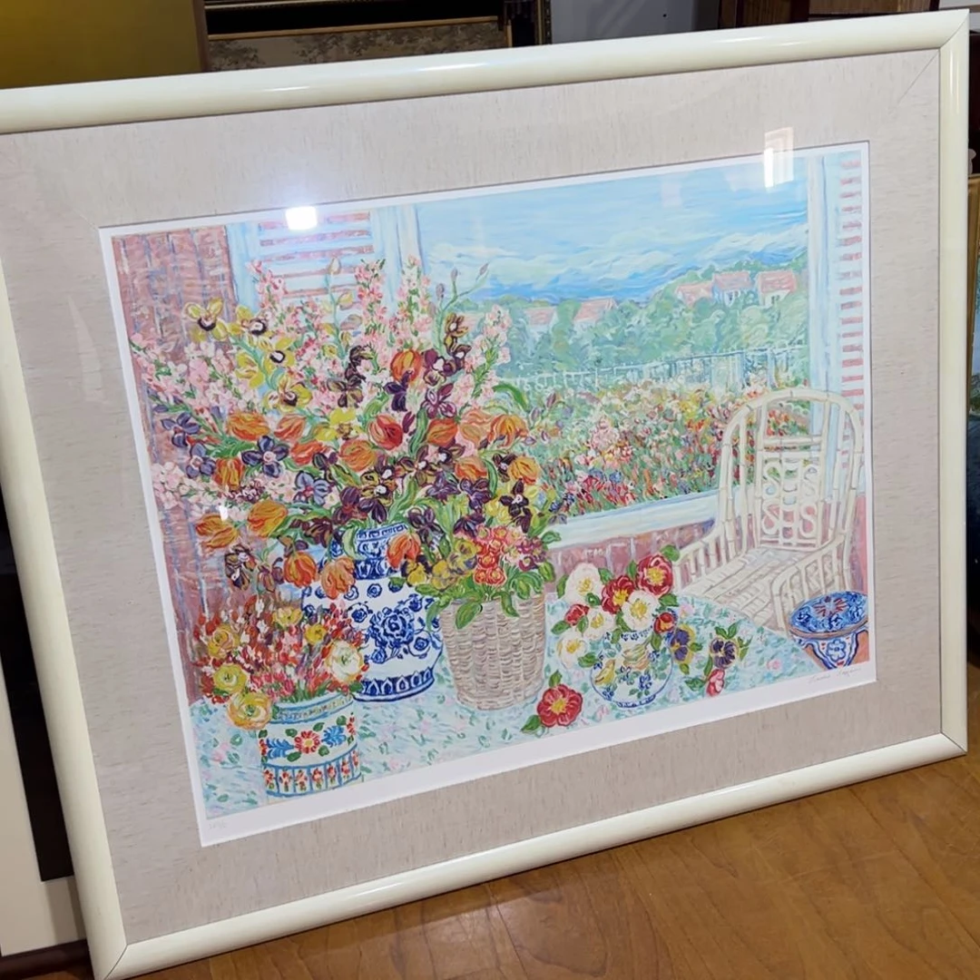 绘画觉*子屏风框画茶空间设计