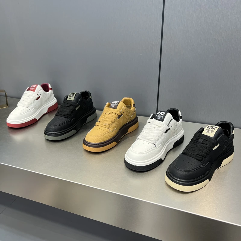 68-709冬季新款男鞋皮面低帮厚底运动休闲鞋加绒保暖棉鞋