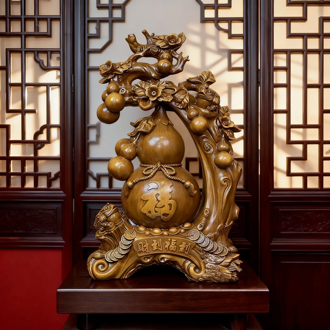 【财到福到】大葫芦家居客厅玄关办公室装饰摆件FM454  （高约50cm）