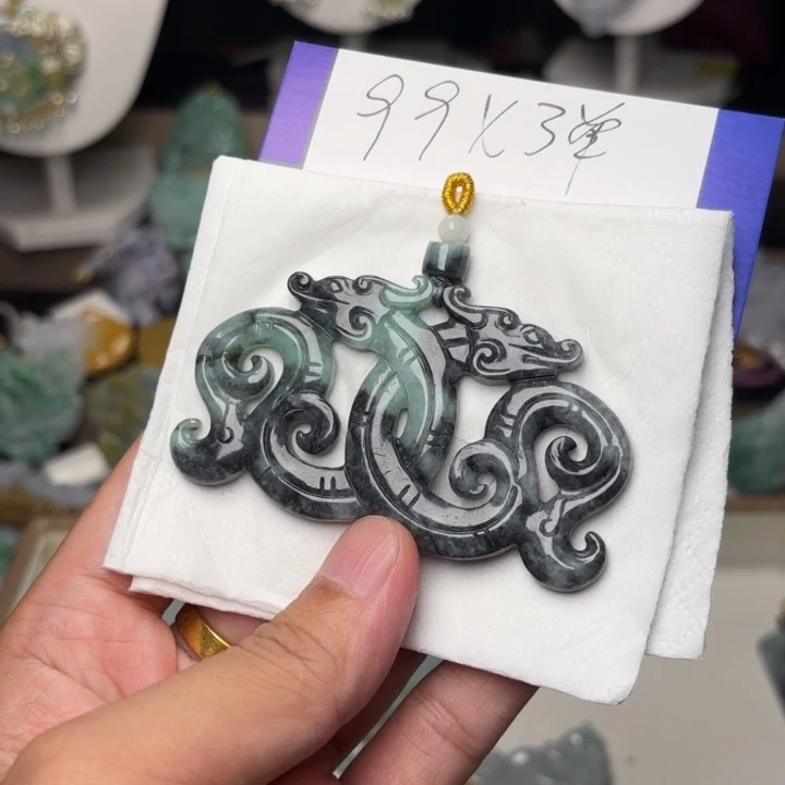 ****奶翡翠未镶嵌颈饰吊坠