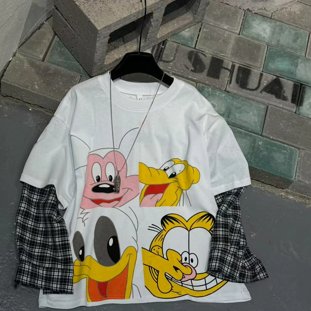 吾 2025【Y】2月11日 儿童男童女童时尚白色假两件米奇T恤5016-