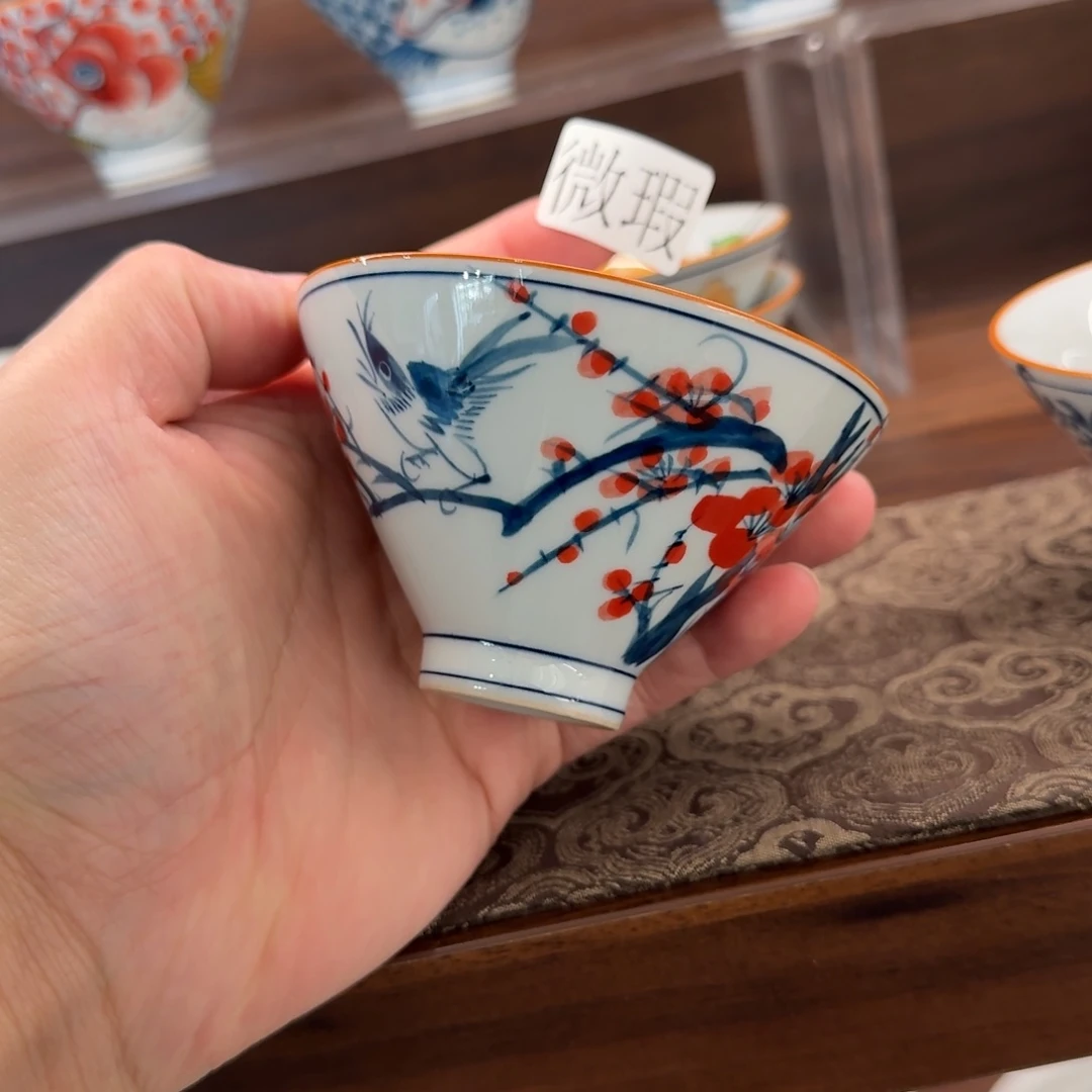 釉下手绘茶具微瑕