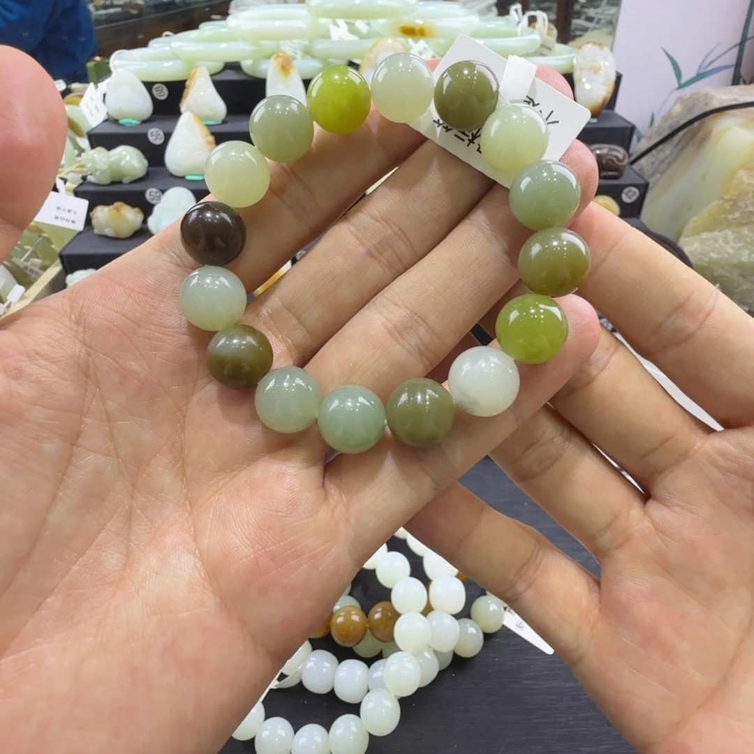 和田玉未镶嵌手串新疆和田玉手串卡12