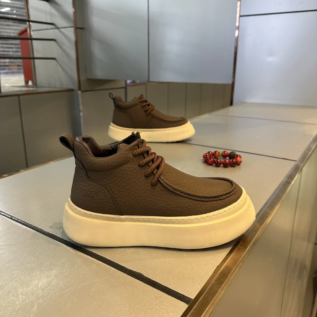 【单棉同款】冬季新款素面高帮休闲风马丁靴时尚保暖潮流厚底加绒