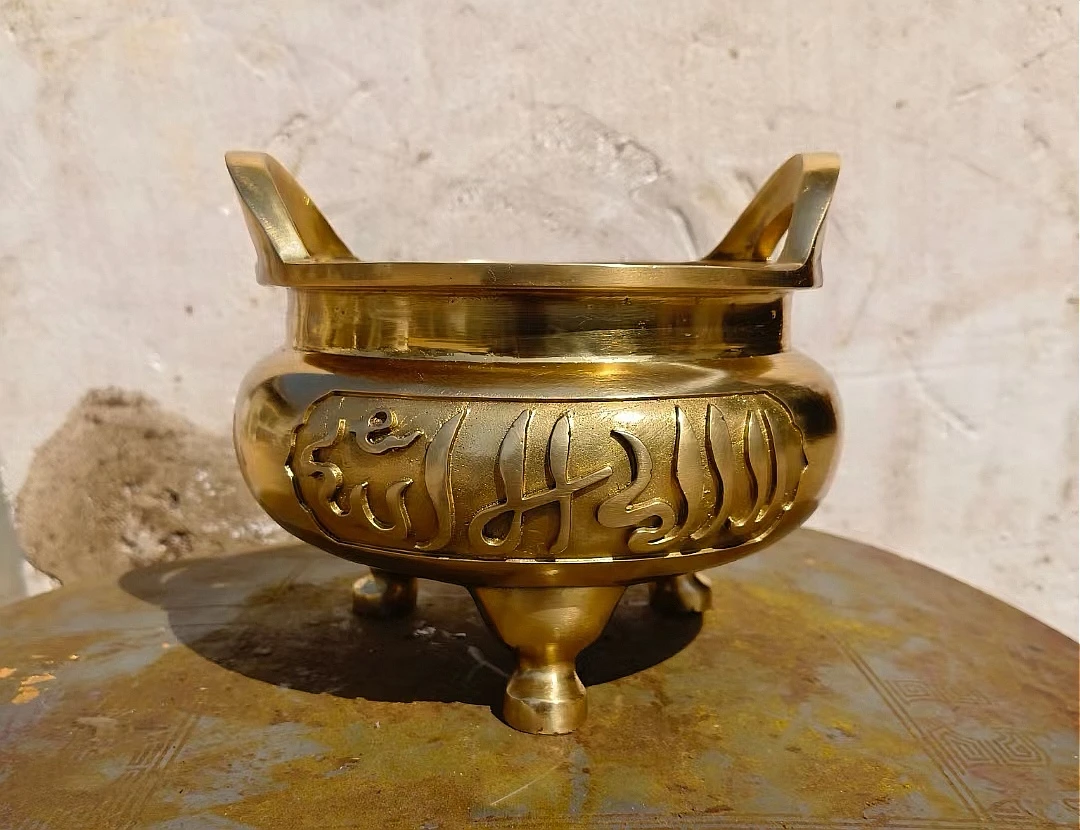 黄铜材质回文香炉 大小齐全 欢迎批发 一件代发藏文铜香炉