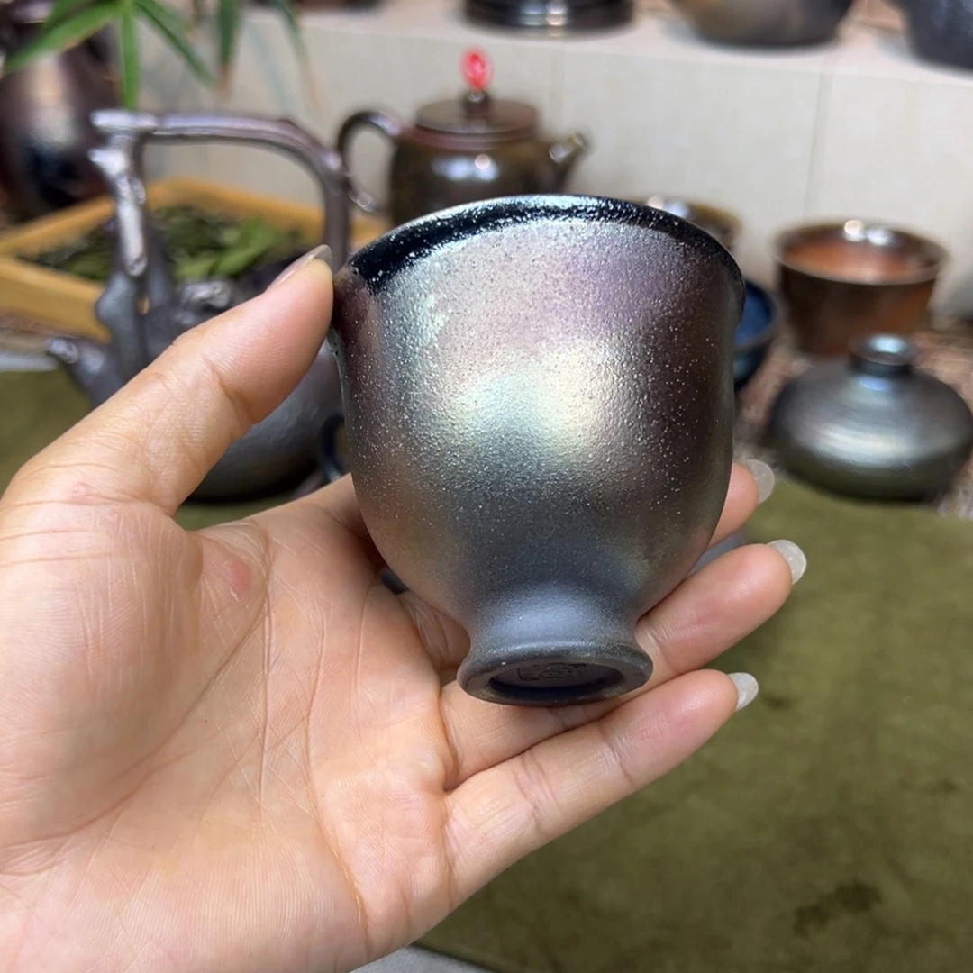 壶云南建水紫陶古法柴烧杯