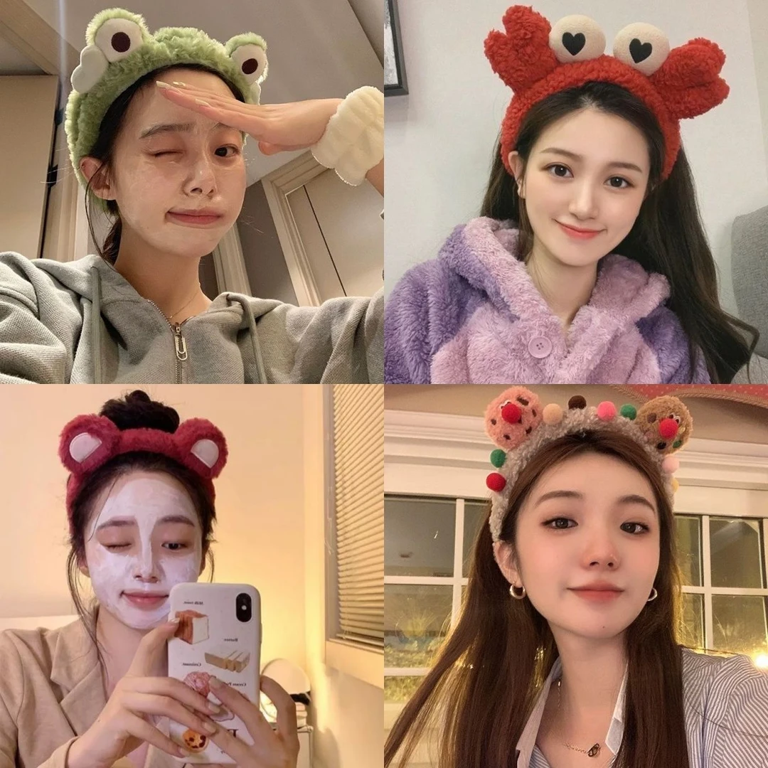 洗脸搞怪发箍卡通女2025新款毛绒头箍压发化妆可爱发卡网红带头饰