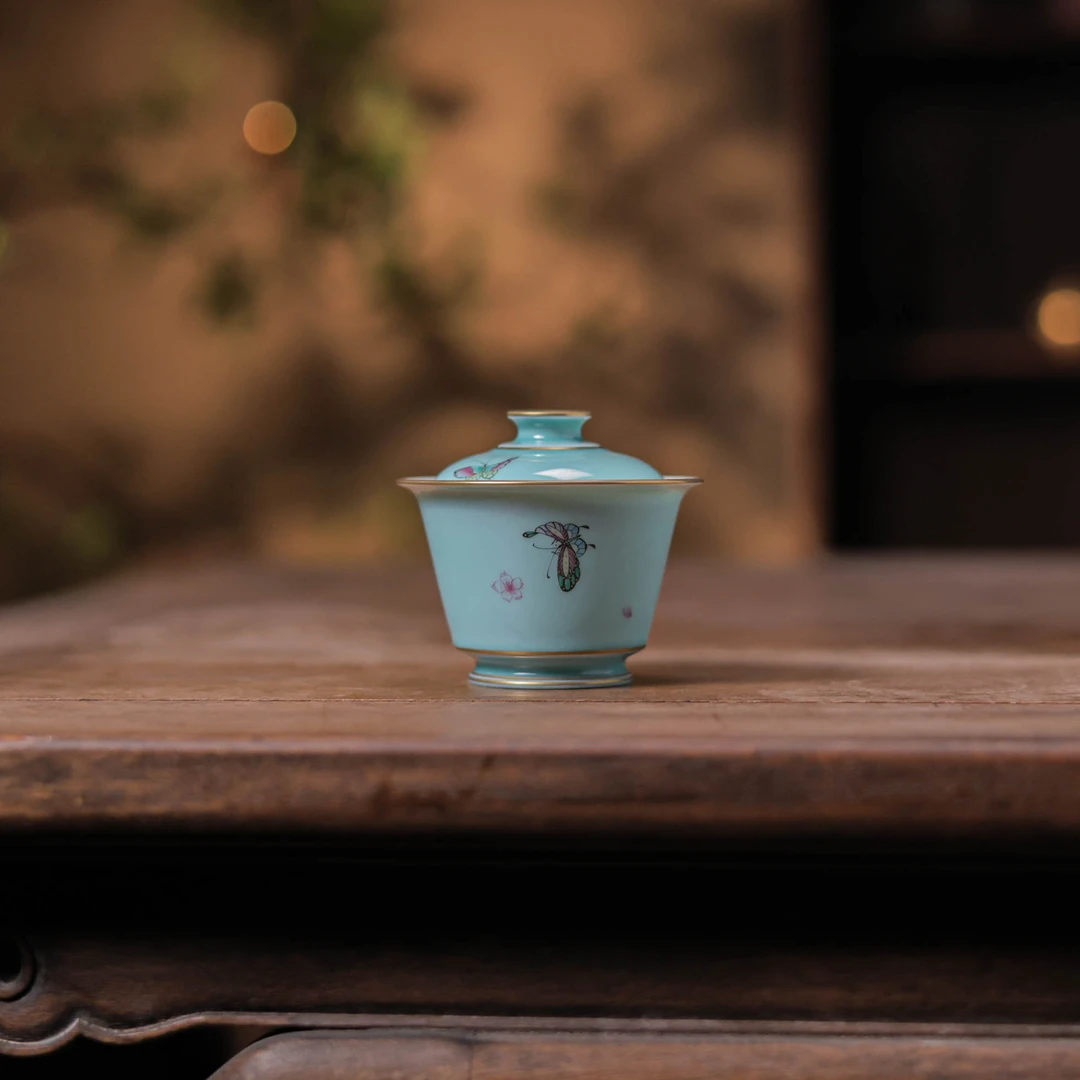 【悦生活】天水碧-华隐堂-牡丹盖碗-120ml（华隐S1055）