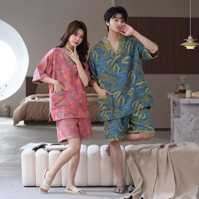 【买2套减30】汗蒸服纯棉高档女款情侣足疗按摩家居桑拿浴服男全棉
