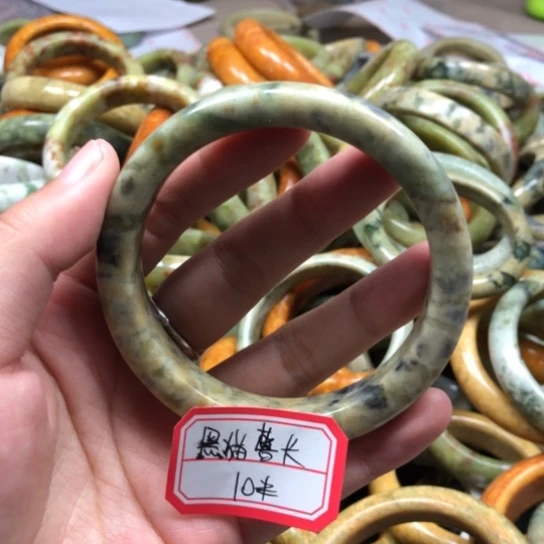 未镶嵌蛇纹石玉手镯黑**长