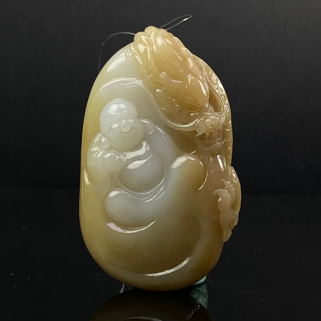 HK2057DY 和田玉 玉龙弥勒/朵云轩