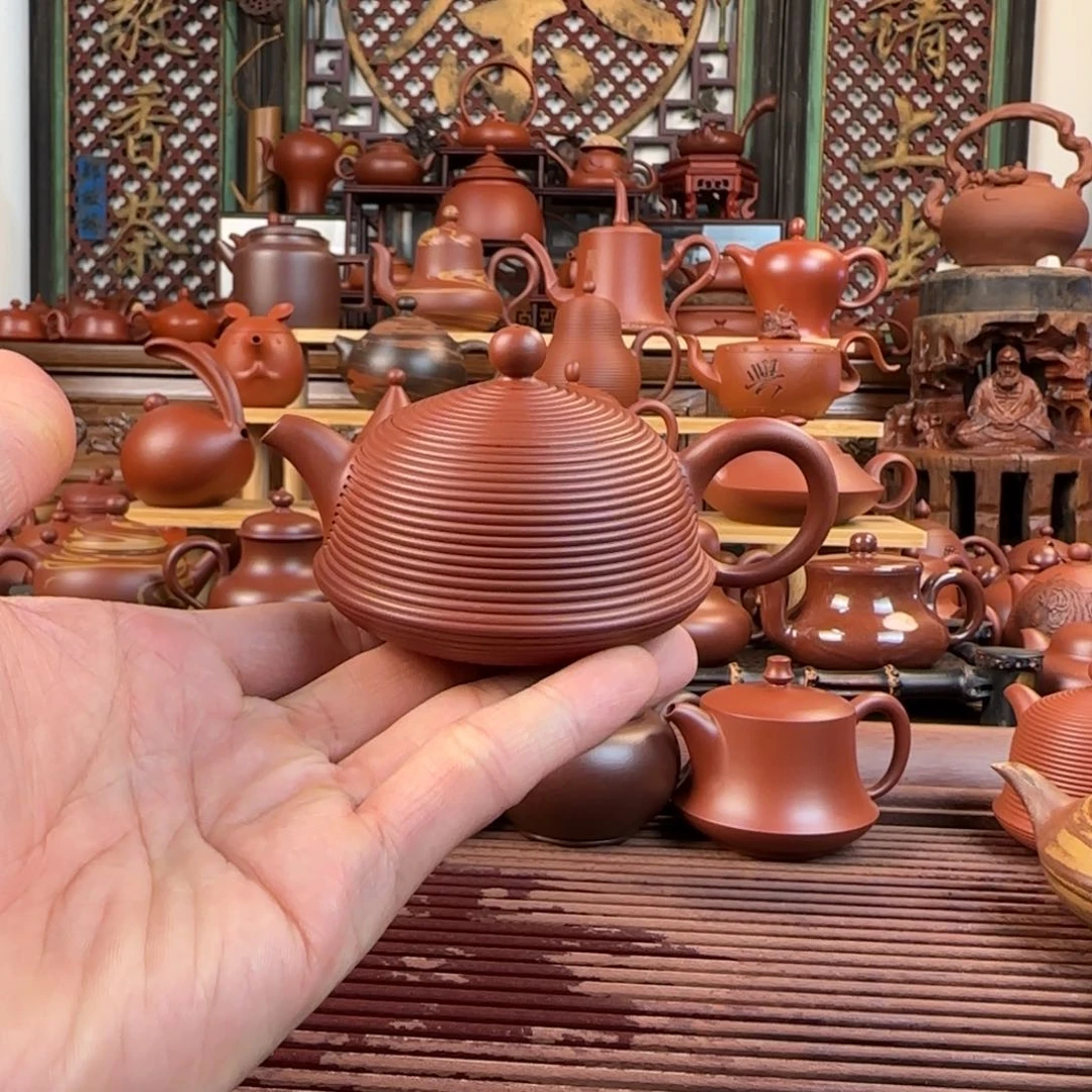 朱泥茶壶潮州手拉壶90cc