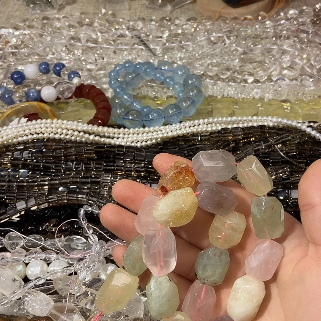 珠宝半成品紫晶银S925镶嵌多宝水晶