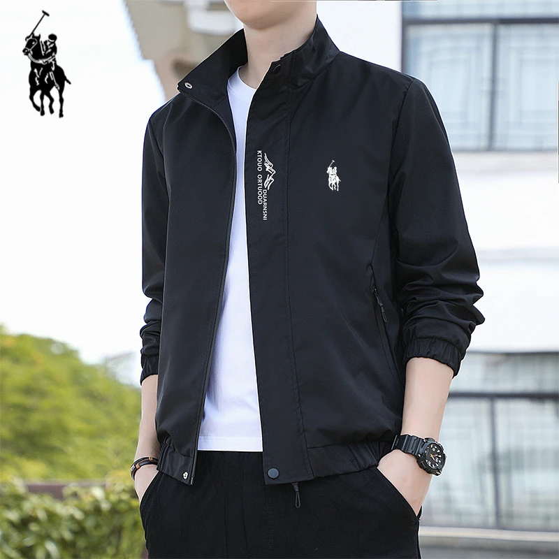 品牌新款立领男士休闲夹克外套冲锋衣运动春秋季薄款修身百搭时尚