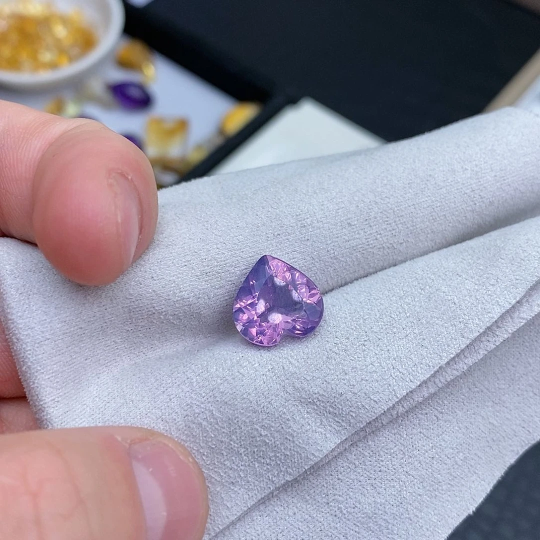 紫晶纯天然紫玉水晶裸石定制未镶嵌