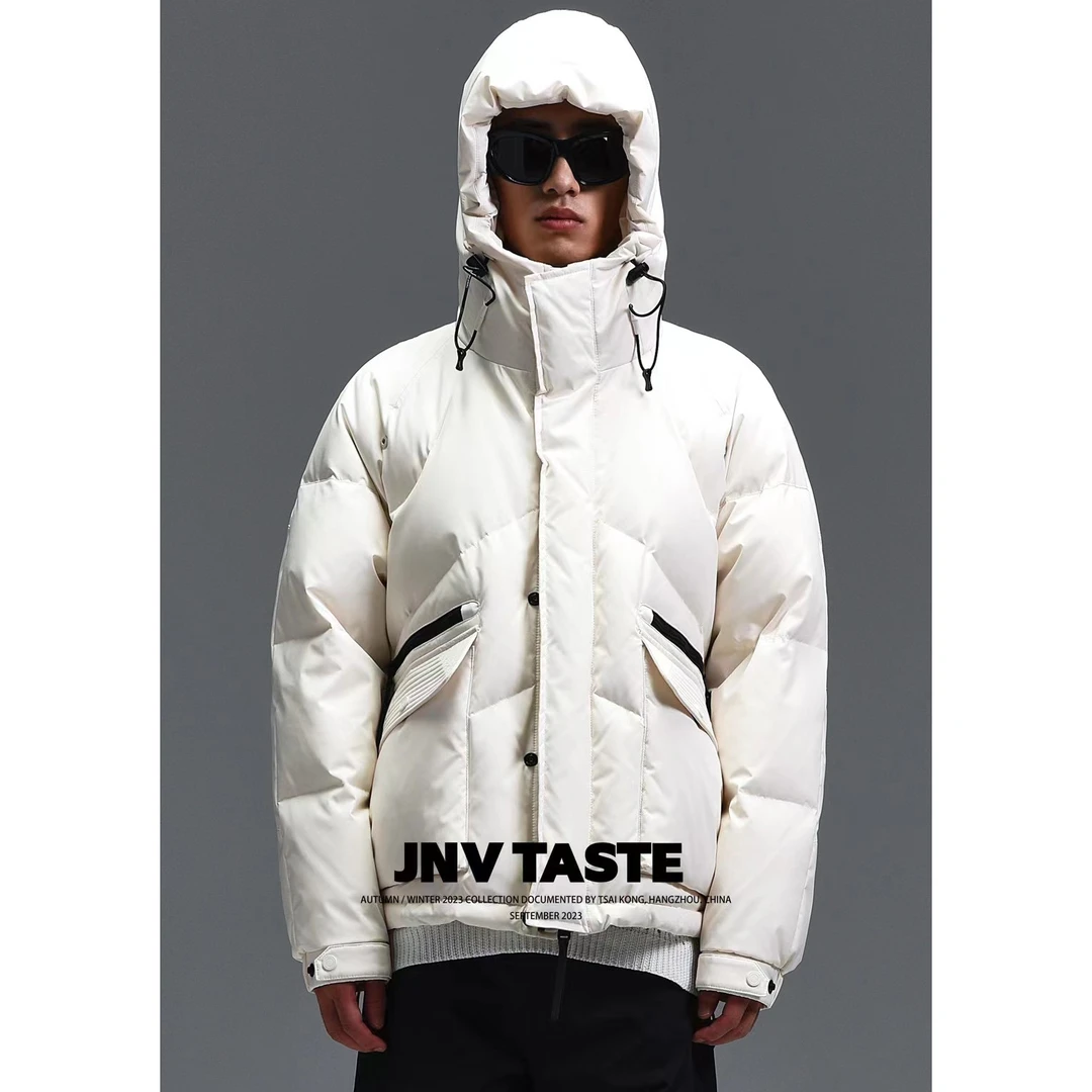 时尚百搭男士冬季蓬松保暖连帽面包款羽绒服