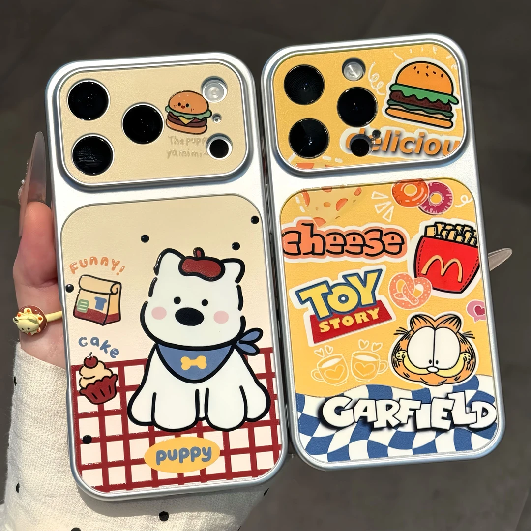可爱加菲猫西高地汉堡适用苹果17/16手机壳华为p90oppovivo小米15