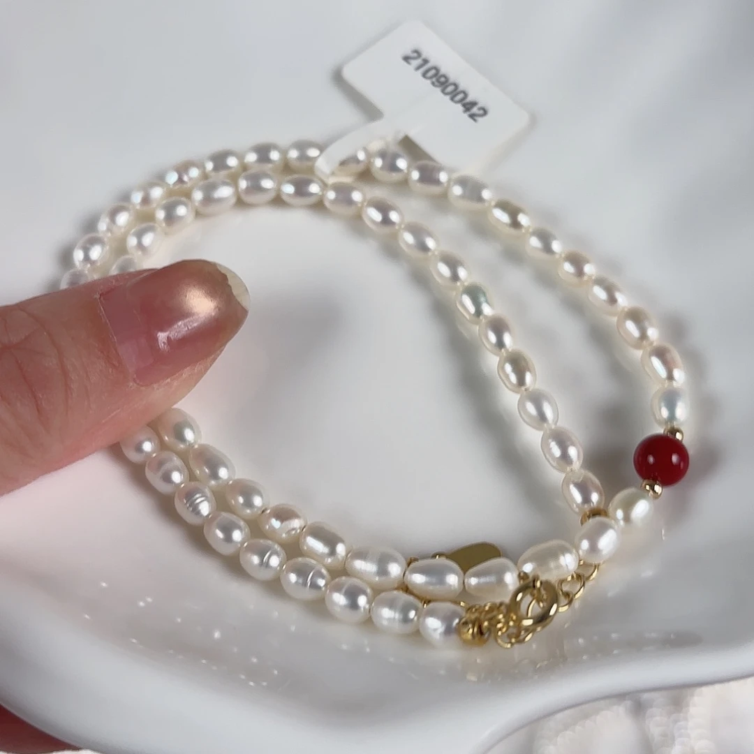 淡水珍珠银S925镶嵌手绳