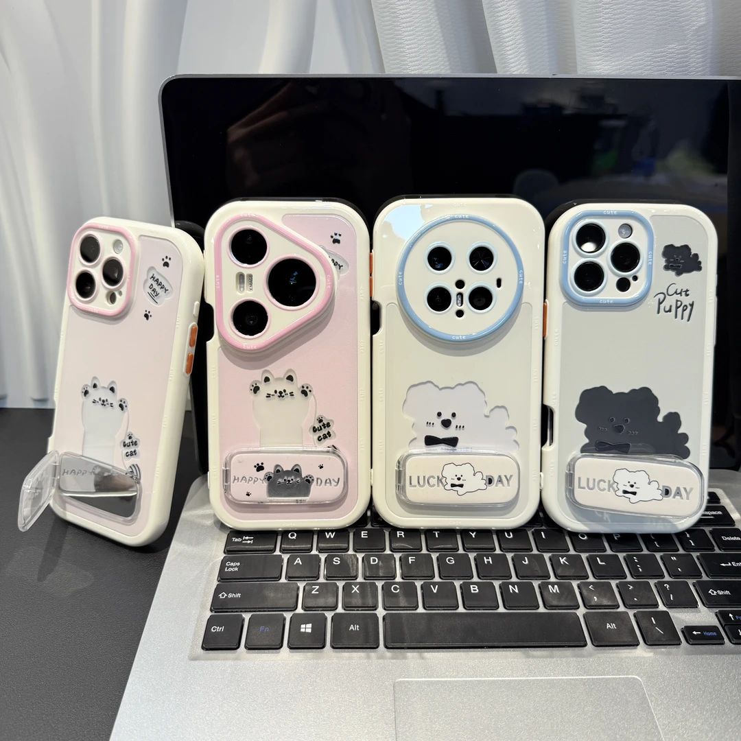 镂空小猫狗狗支架适用苹果/华为/荣耀/OPPO/VIVO/小米手机壳防摔