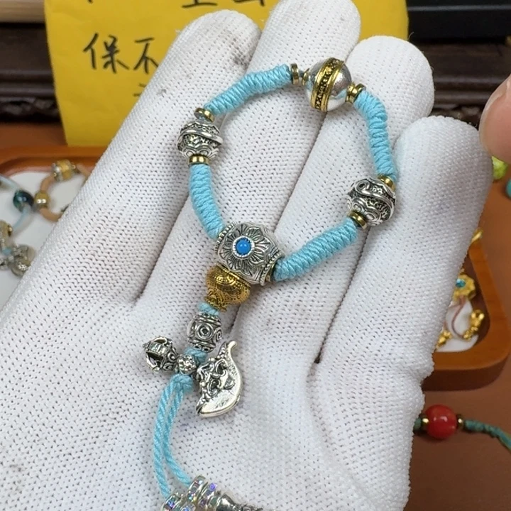 合成碳硅石铜合金文玩配饰葫芦套装
