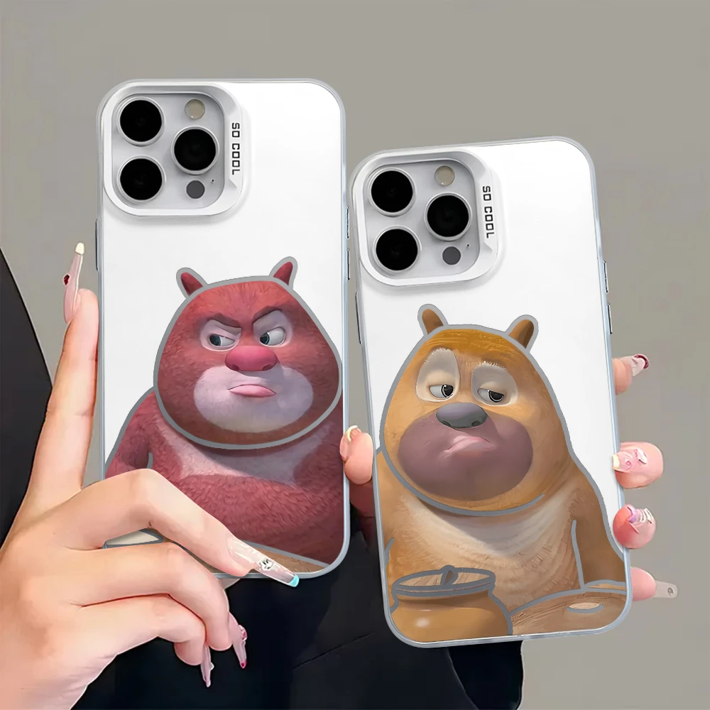 雅天立熊大和熊二适用iPhone16苹果手机壳1415华为vivo小米oppo