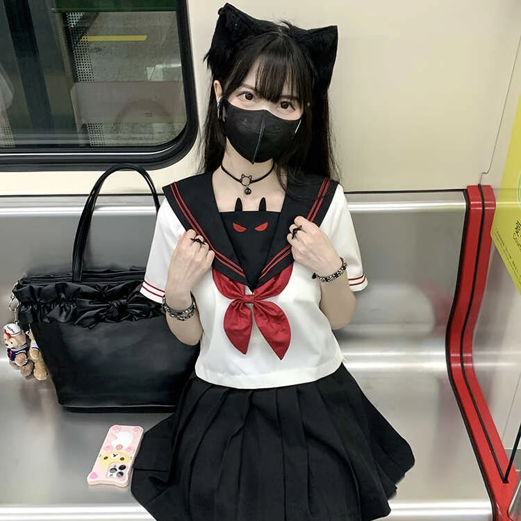 【To Alice】熊之原创Jk制服小恶魔刺绣关西襟制服上衣少女【现货】