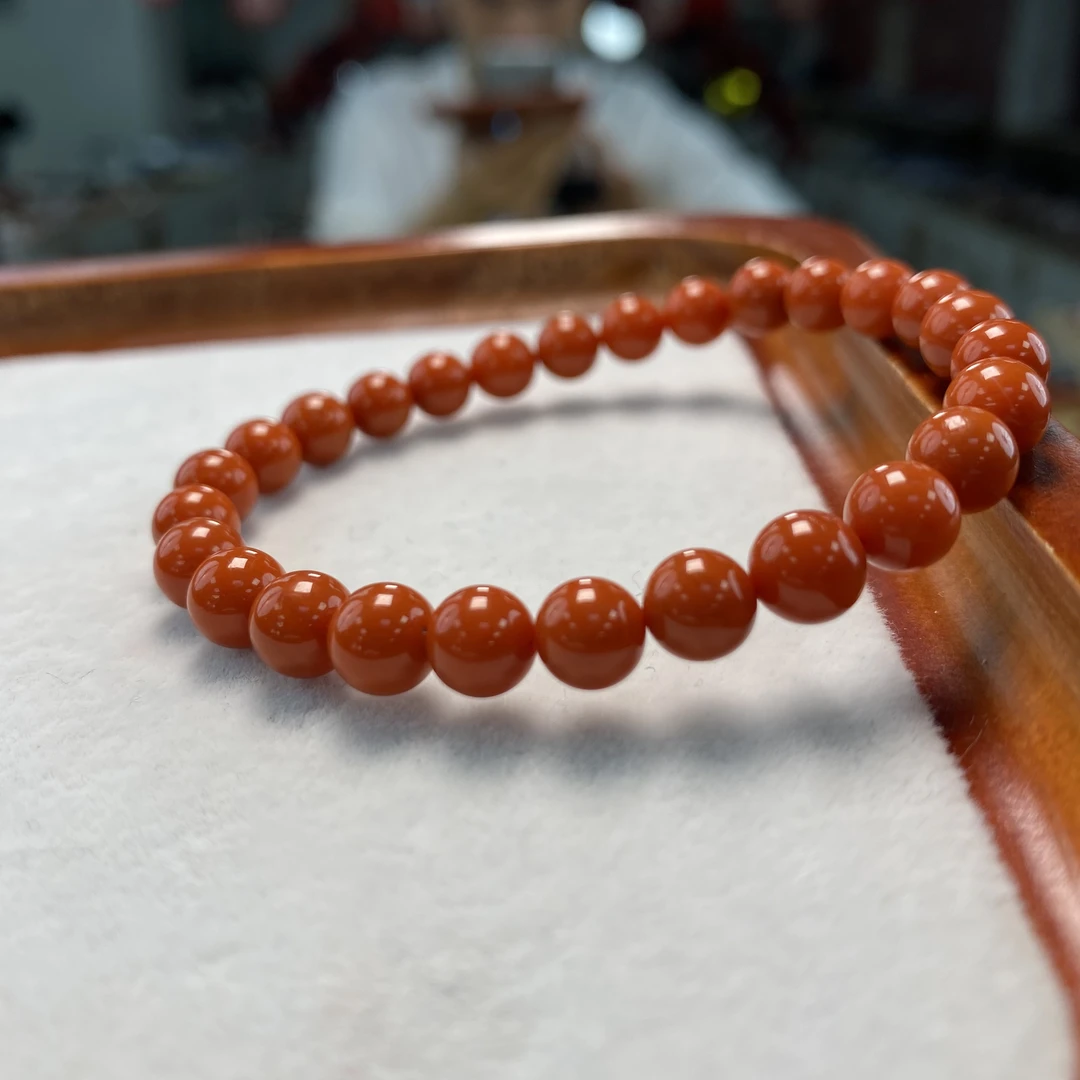 保山南红一级（活动款）圆珠单圈 6mm 多样性发一