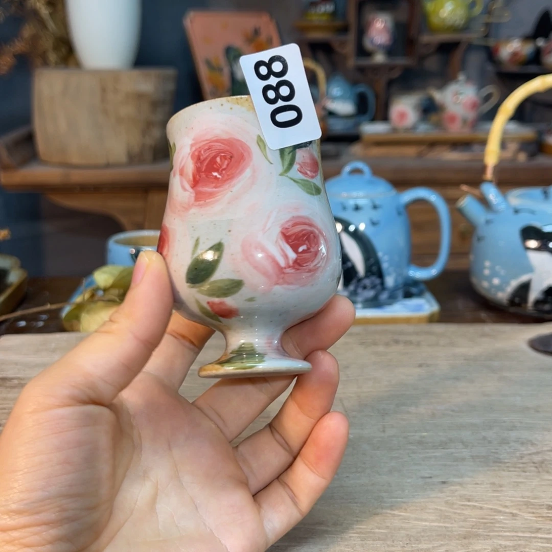 壶素浅陶瓷手工手绘