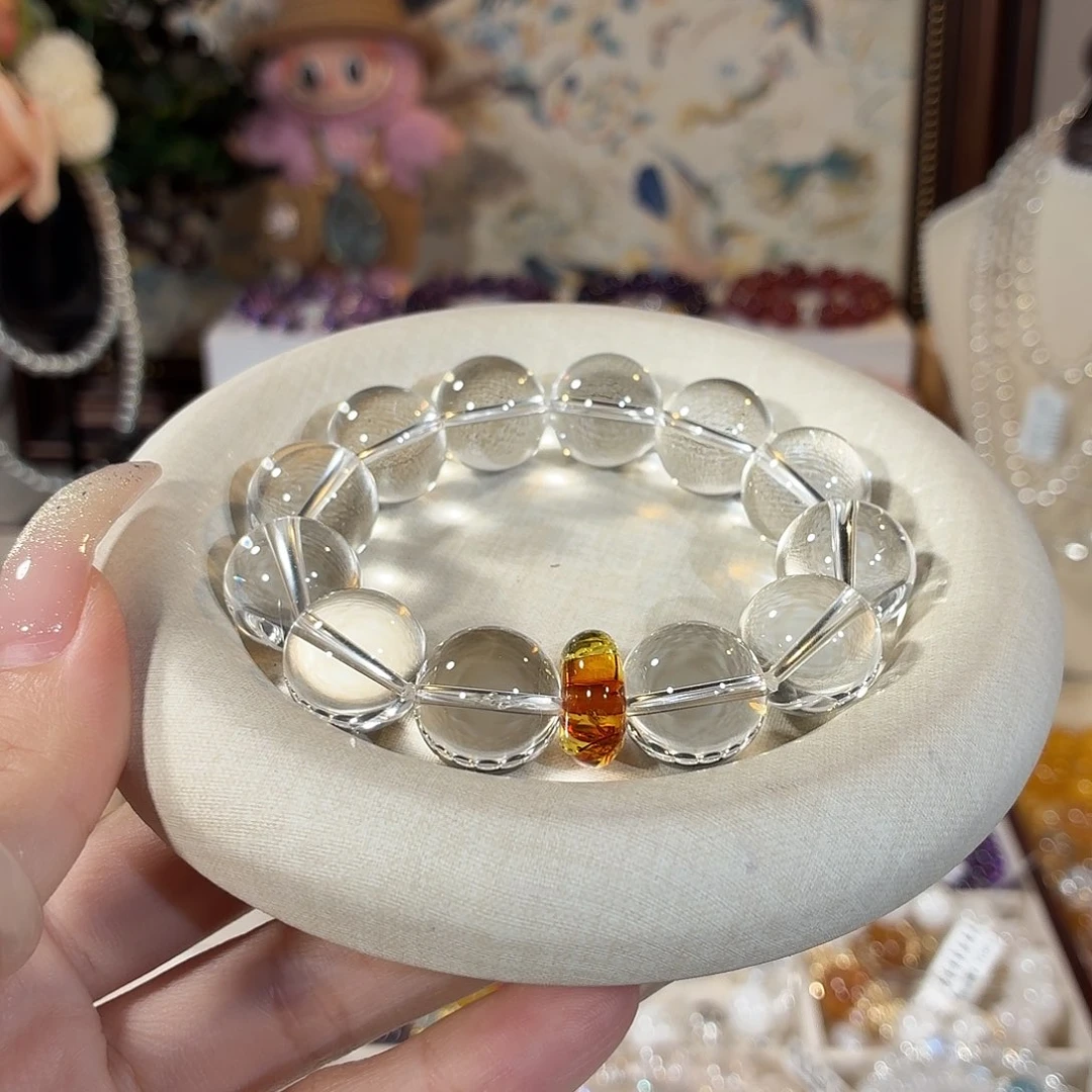 水晶未镶嵌手串3a净体毕业级白水16+