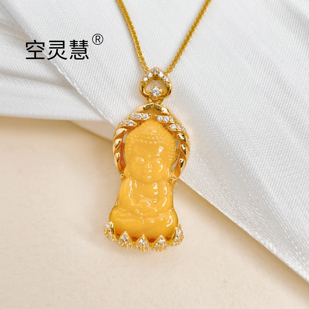 0367  S925银/蜜蜡/女士项链