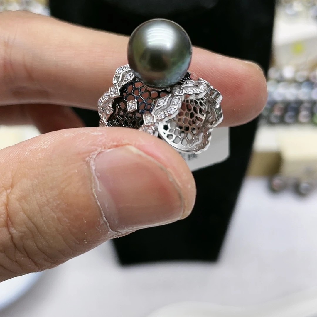 海水珍珠银S925镶嵌戒指