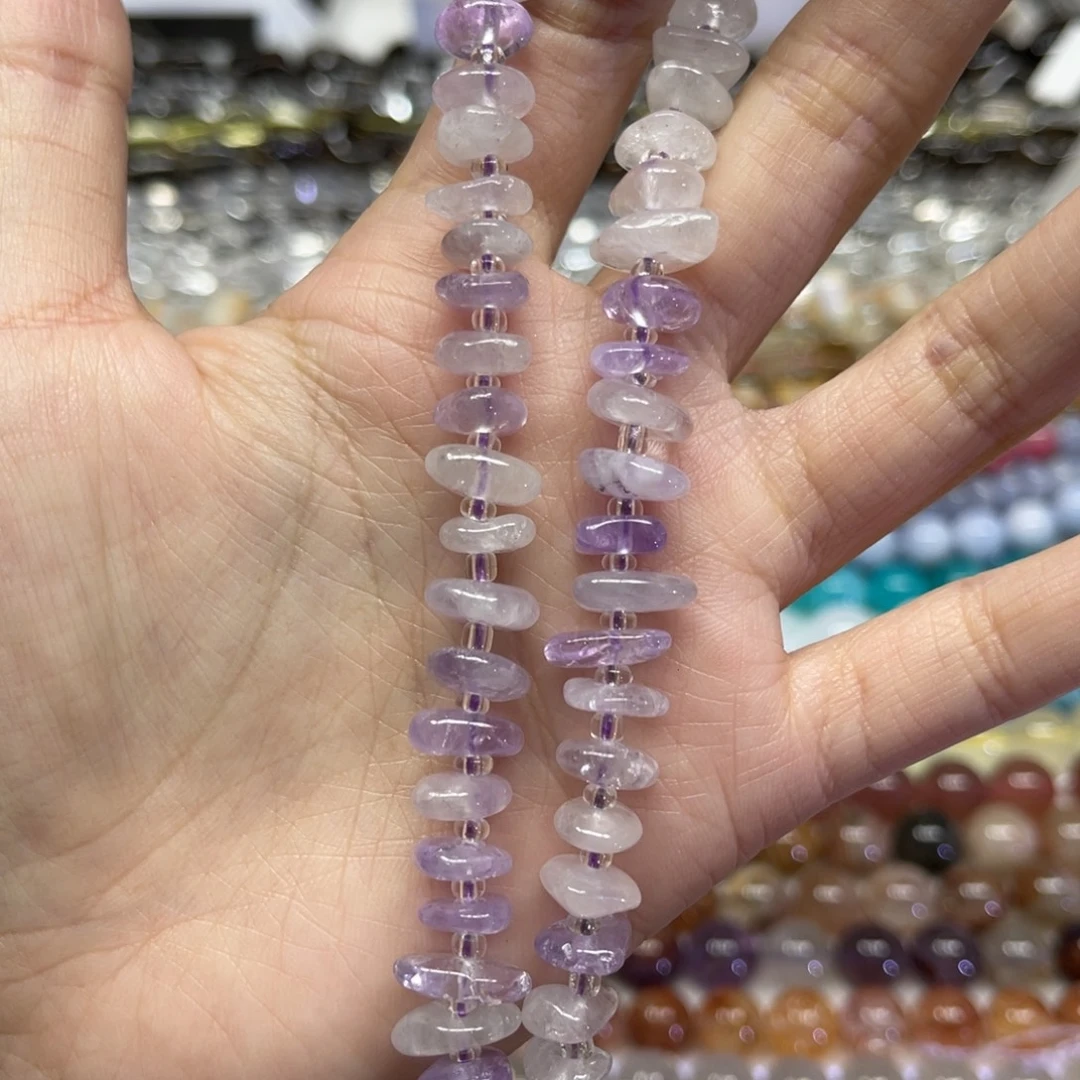 项链未镶嵌水晶天然紫水晶卡9➕长条38厘米