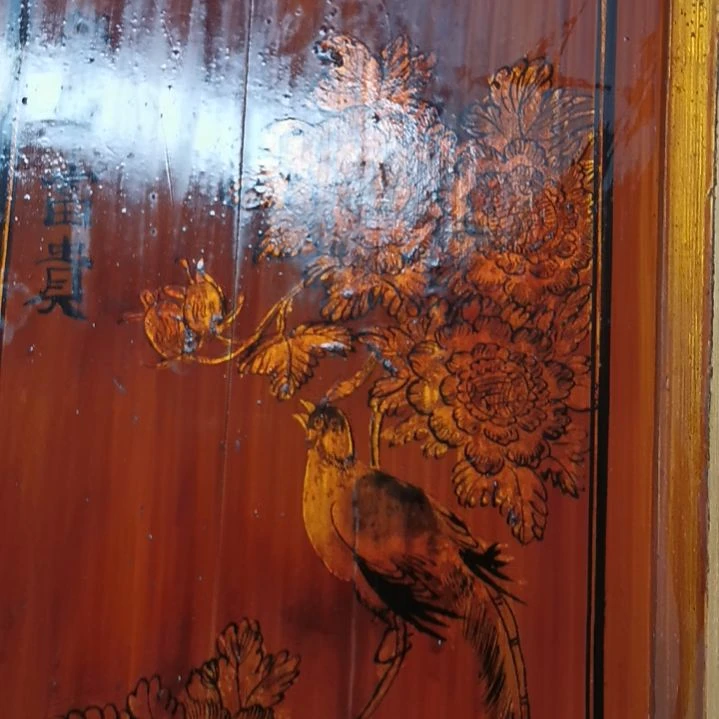 默***居香榧木老木雕花版四片