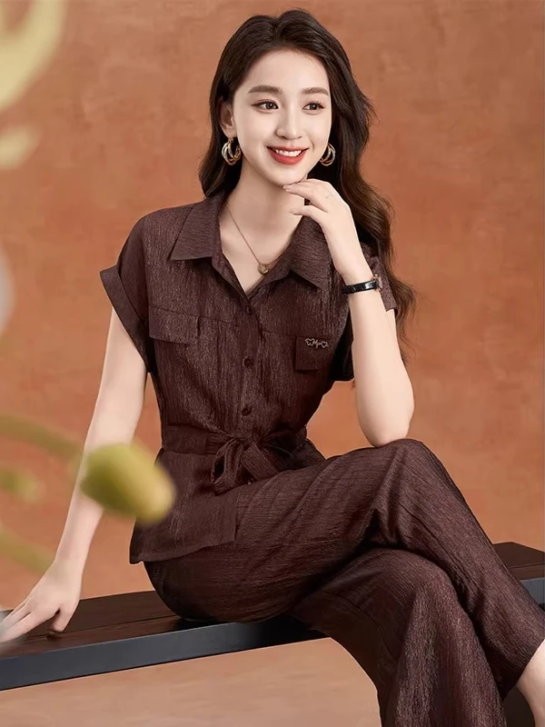 【纪朵研】0553夏季时尚一整套装女新款高级感休闲气质穿搭两件套