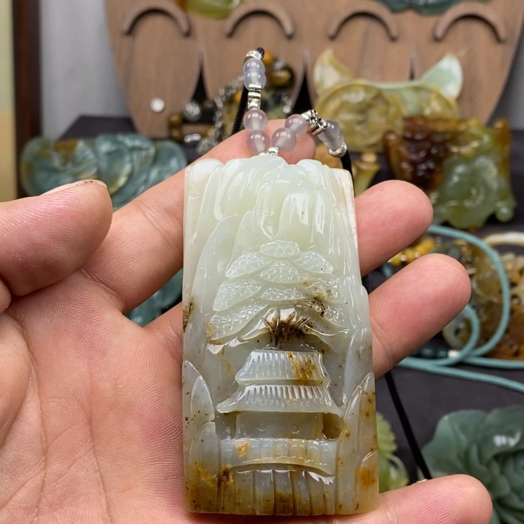 蛇纹石玉未镶嵌吊坠(不含链)