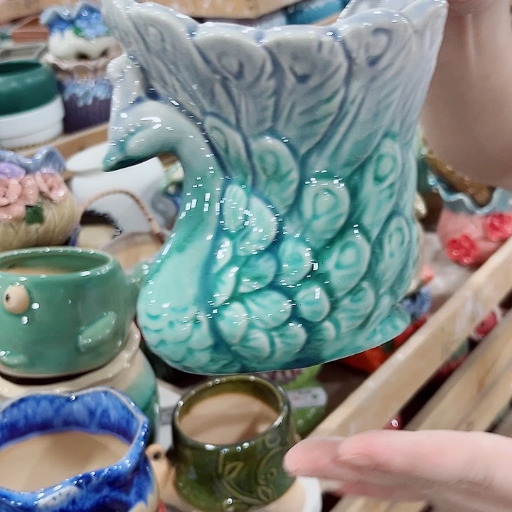 有孔.凑单10元陶瓷花盆发货！