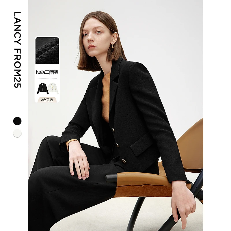 朗姿短外套醋酸短外套女法式小香风上衣高级感气质2025年春欧若风