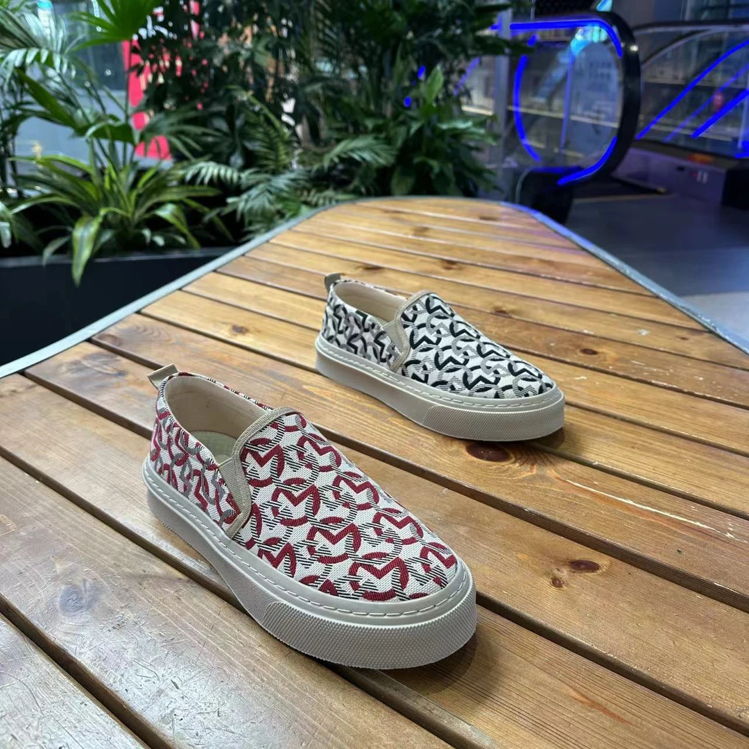 （单鞋）透气一脚蹬休闲低帮薄款帆布鞋鞋子印花春季豹纹千层底潮鞋