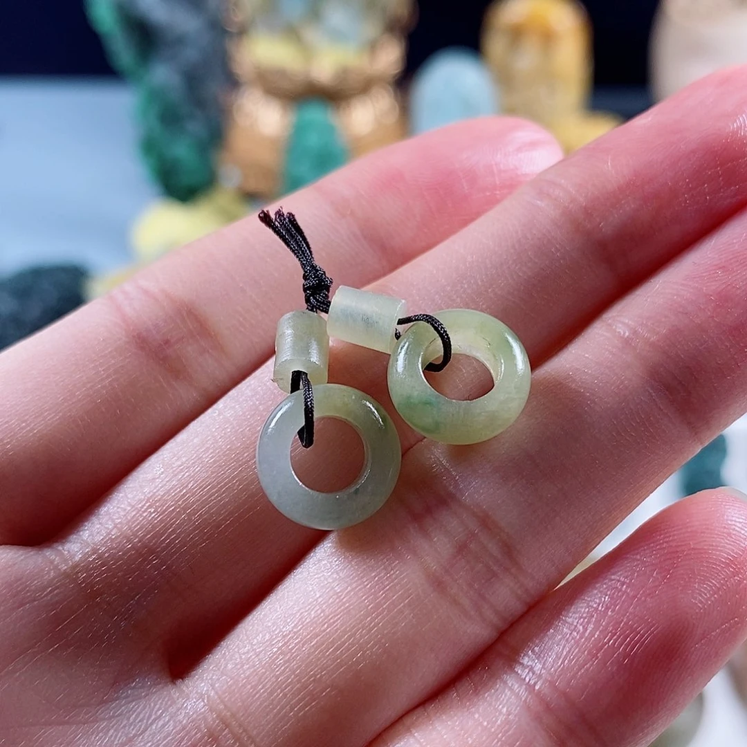 定制翡翠未镶嵌天然a货翡翠耳环