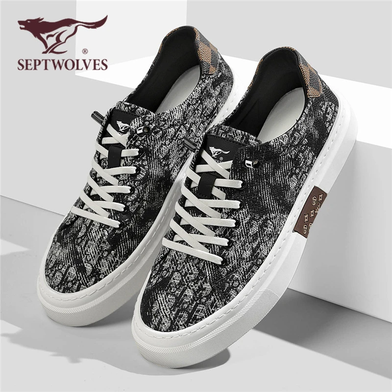 七匹狼男士布鞋秋冬一脚蹬男鞋透气薄款休闲鞋百搭平底潮鞋帆布鞋