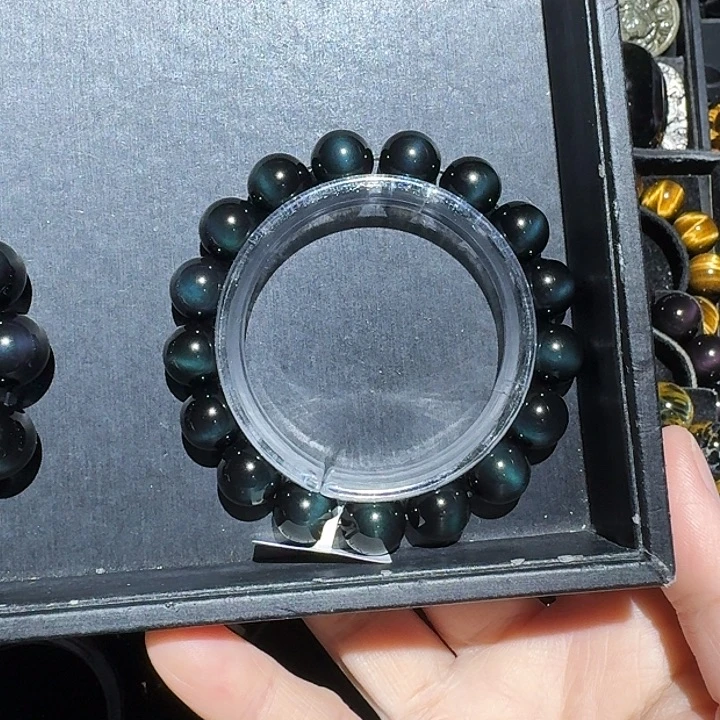 转***始黑曜岩未镶嵌手链