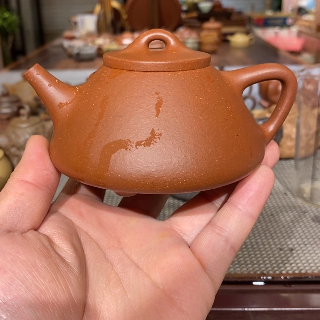紫砂茶壶【晃盖】精工半手原矿降坡石瓢240cc