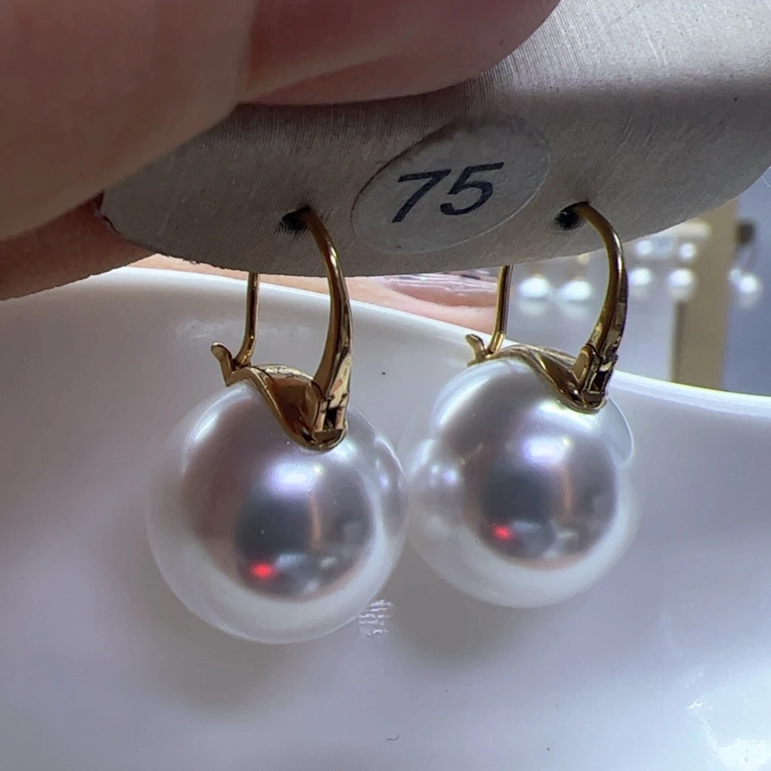 淡水珍珠耳饰18K金镶嵌