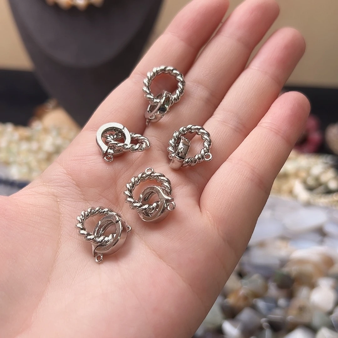 玛瑙/玉髓合金珠宝半成品W183，银色扣头一个