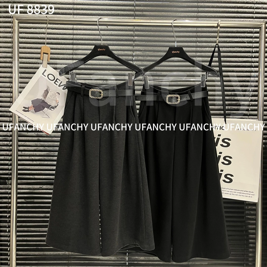 杨杨 UF-8839早秋新款时髦阔腿九分裤