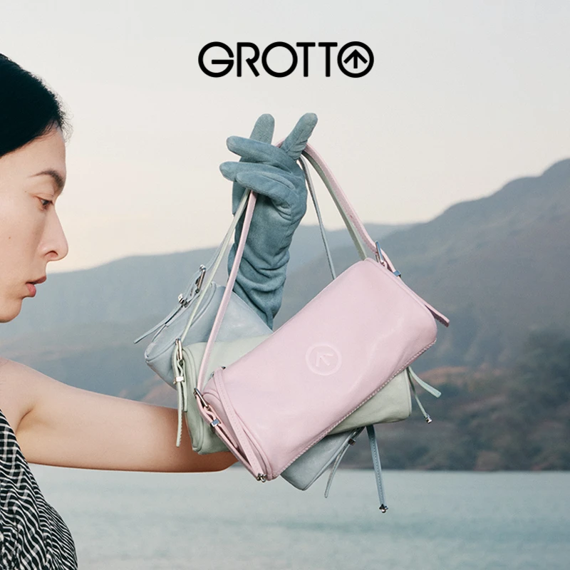 【笔筒包】【商场同款】GROTTO个乐手提单肩斜挎春夏日穿搭琥珀流光