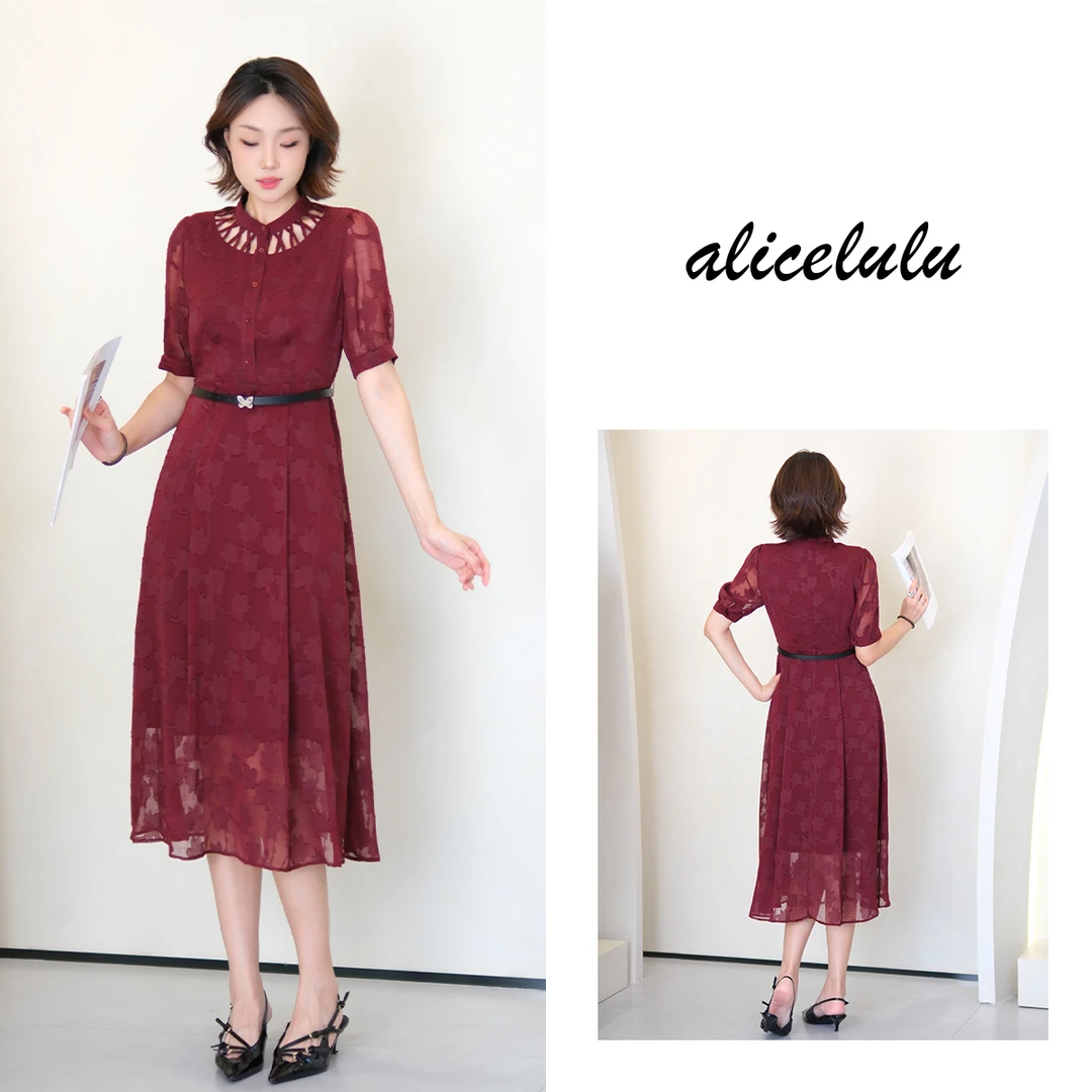 2 alicelulu 时尚气质连衣裙优雅知性收腰高级感S2143508A