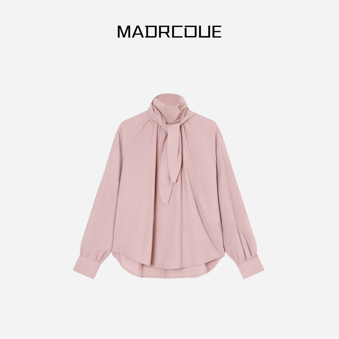 MADRCOUE 翻领飘带设计感气质长袖衬衫605420